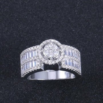 Luxury New Stylish Micro Paved AAA+ Cubic Zirconia Diamonds Wedding Engagement Ring - The Jewellery Supermarket